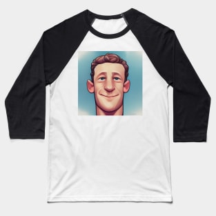 Mark Zuckerberg | Comics Style Baseball T-Shirt